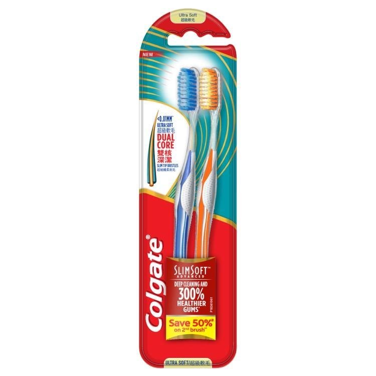 Colgate SlimSoft Advanced Toothbrush Valuepack 2s (Ultra Soft)