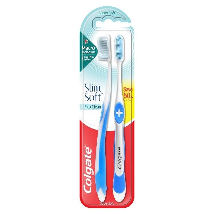 Colgate SlimSoft Flex Clean Toothbrush Valuepack 2s (Ultra Soft)